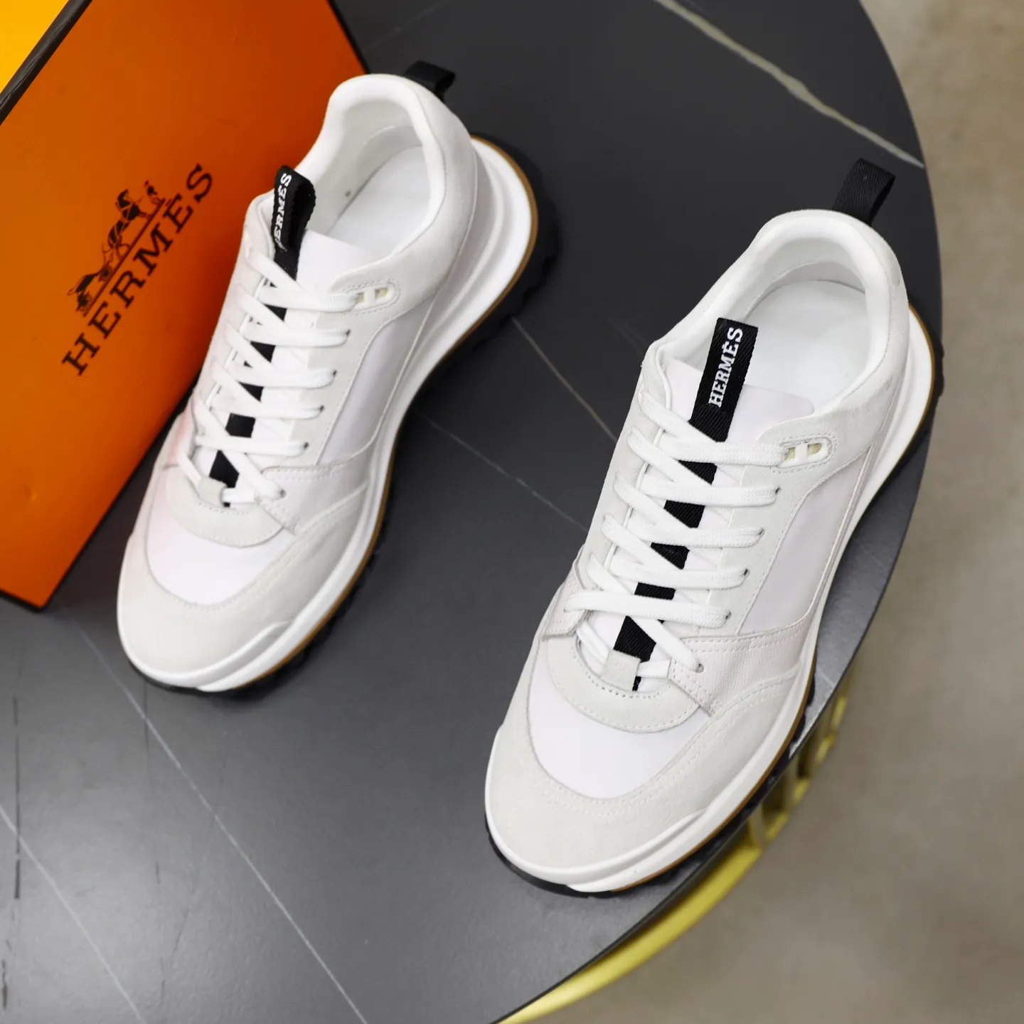 Men's shoes: 462💰🎬【Hermès】Official website synchronization Counter quality French Paris catwalk style Simple and classic Imported original fabric Original outsole Size (size): 38-44